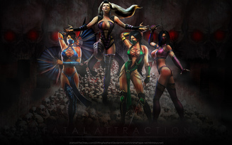 sindel, kitana, Mortal kombat, mileena, jade