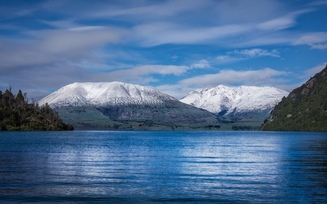 берег, пейзаж, лес, вода, волнение, море, горы, земля